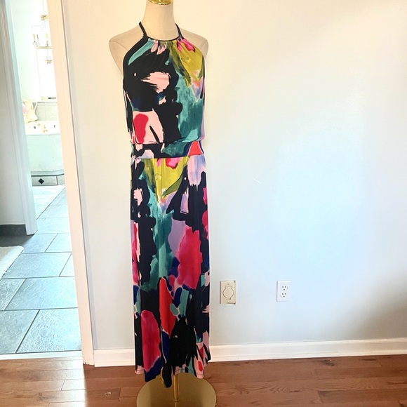 NWT, Trina Turk Shirley Halter Dress Stretch Elastic ,Side-Slit Resort,Size 8 - Picture 4 of 9